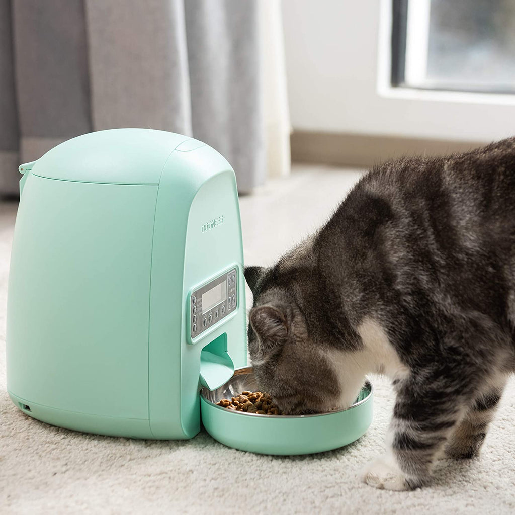 2L Pet Feeder,Automatic Cat Feeder | Timed Programmable Auto Pet Dog Food Dispenser Feeder for Kitten Puppy (Green Feeder + Green 1L Fountain)