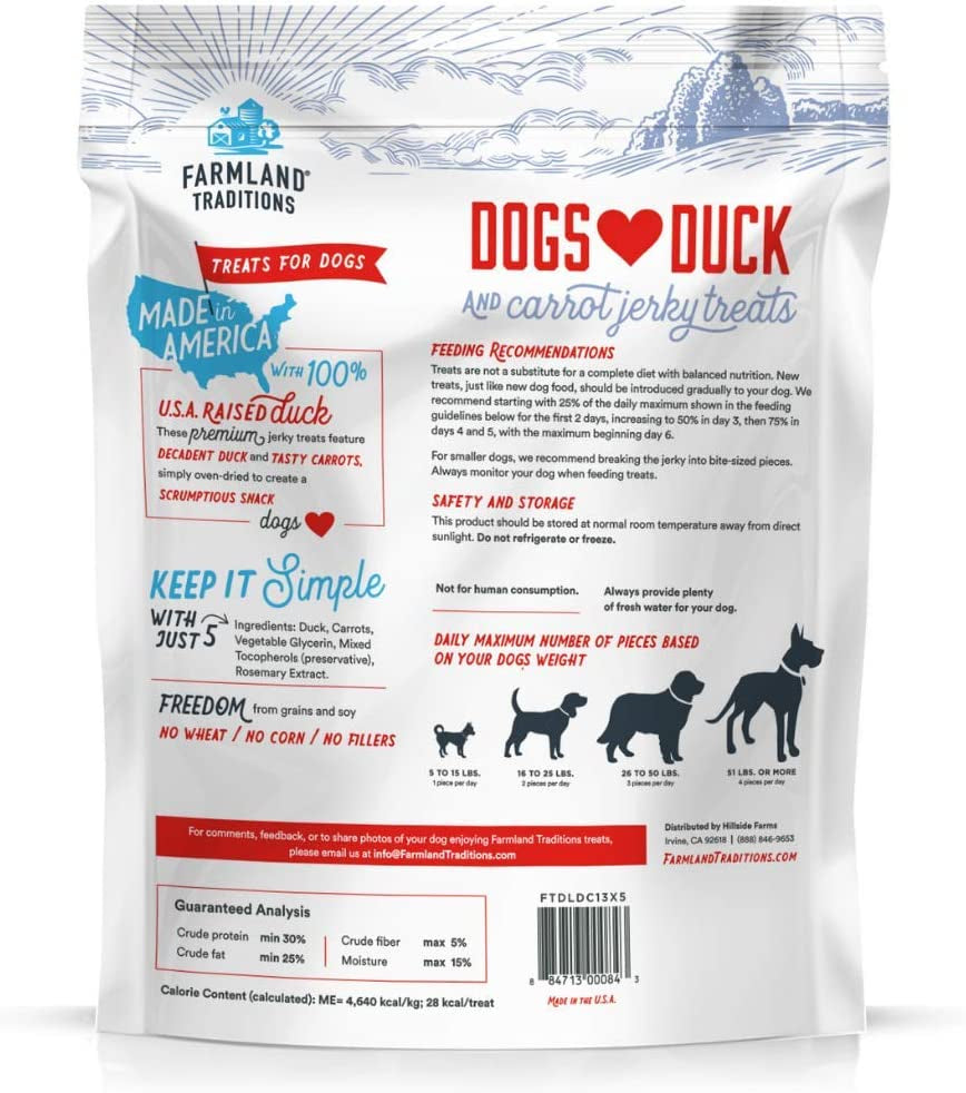 Filler Free Dogs Love Duck & Carrot Premium Jerky Treats for Dogs, 2.5 Lb. Bag