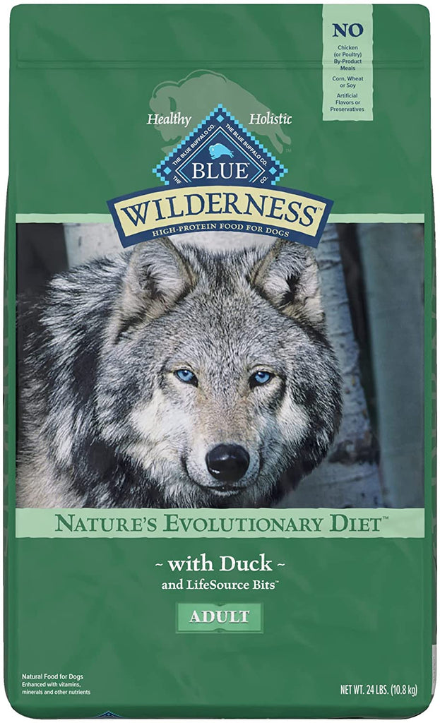 Blue Buffalo Wilderness High Protein, Natural Adult Dry Dog Food, Duck 24-Lb
