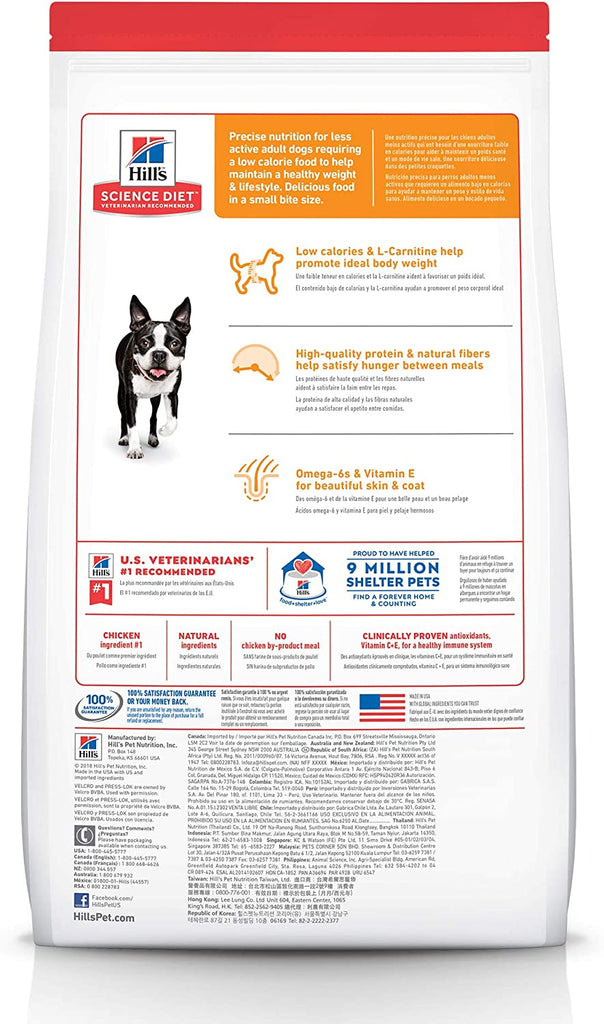 Hill'S Science Diet Dry Dog Food, Adult, Light, Small Bites, Chicken Meal & Barley Recipe for Weight Management, 15 Lb. Bag