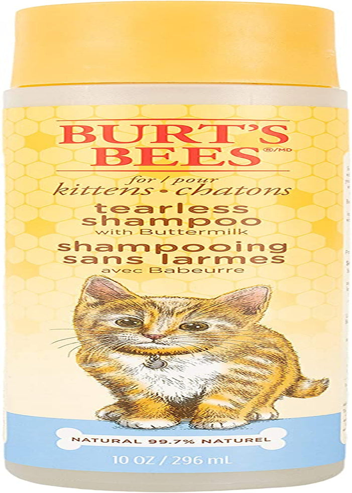 Burt'S Bees for Kittens Natural Tearless Shampoo with Buttermilk, 10 Oz - Burts Bees Cat Shampoo, Kitten Shampoo for Cats - Cat Grooming Supplies, Cat Bath Supplies, Kitty Shampoo, Pet Shampoo