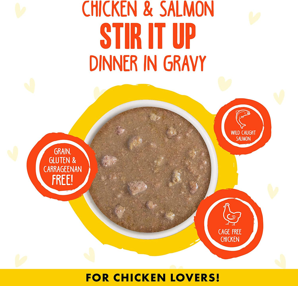 B.F.F. OMG - Best Feline Friend Oh My Gravy!, Chicken & Salmon Stir It up with Chicken & Salmon in Gravy, 5.5Oz Can (Pack of 8)