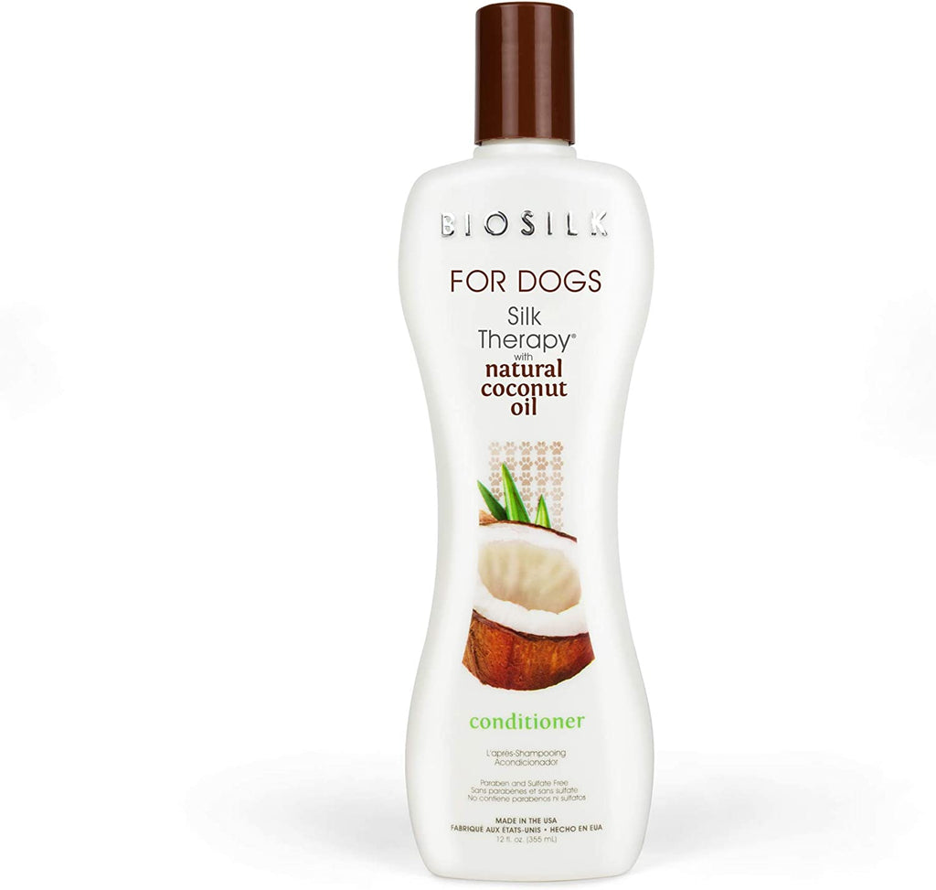 Biosilk for Dogs Silk Therapy Conditioner with Natural Coconut Oil | Coconut Oil Dog Conditioner from Biosilk for Dogs | Pet Conditioner for Dogs, 12 Ounces