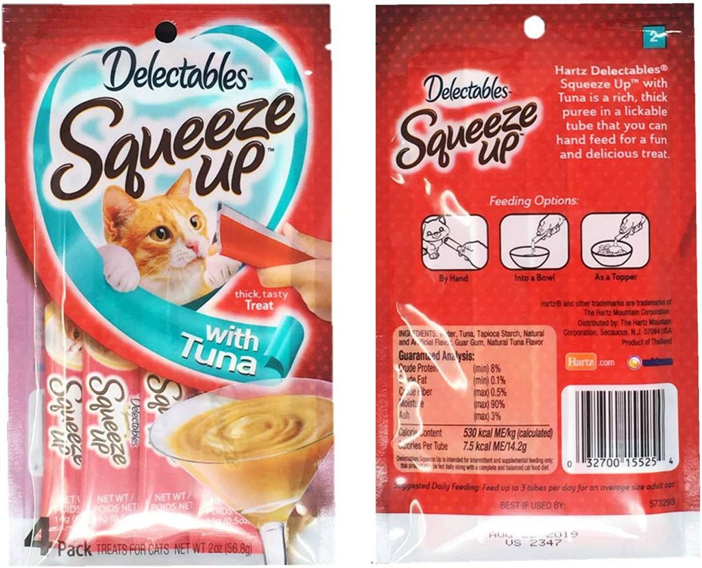 Delectables Squeeze up  Cat Treats Bundle of 3 Flavor Pouches, 2.0 Oz Each (Tuna)