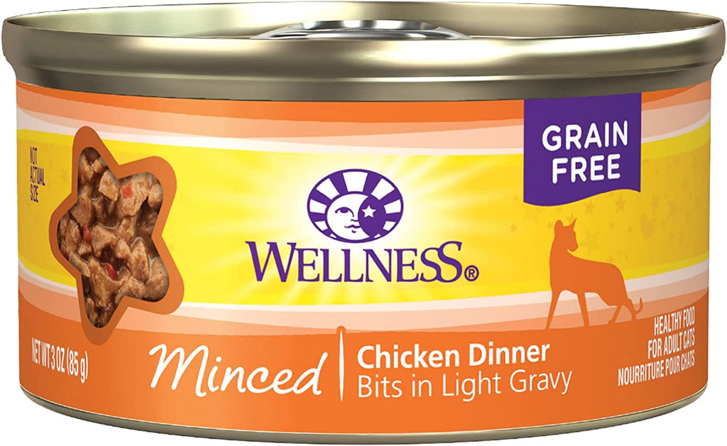 Wellness Complete Health Minced Grain Free Canned Cat Food, Chicken Dinner, 3 Ounces (Pack of 24)