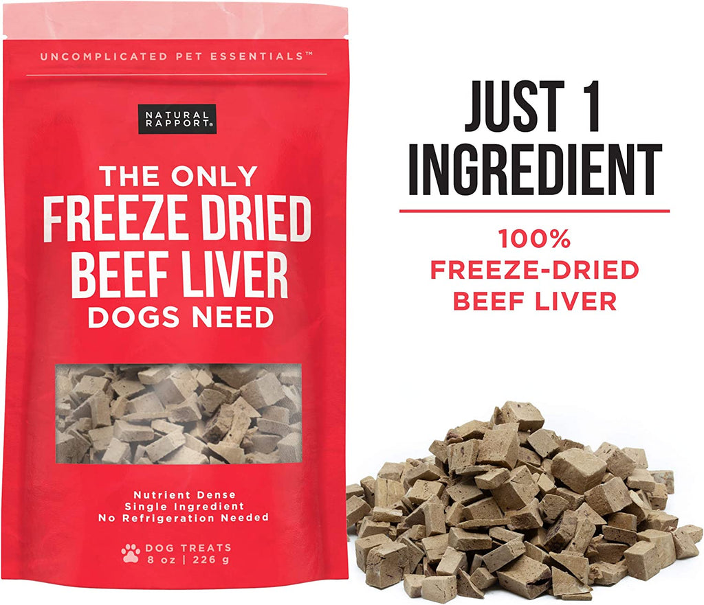 Beef Liver Dog Treats - the Only Freeze Dried Beef Liver Dogs Need - Grain-Free Beef Bites, Dog Treats for Small and Large Dogs (8 Oz.)