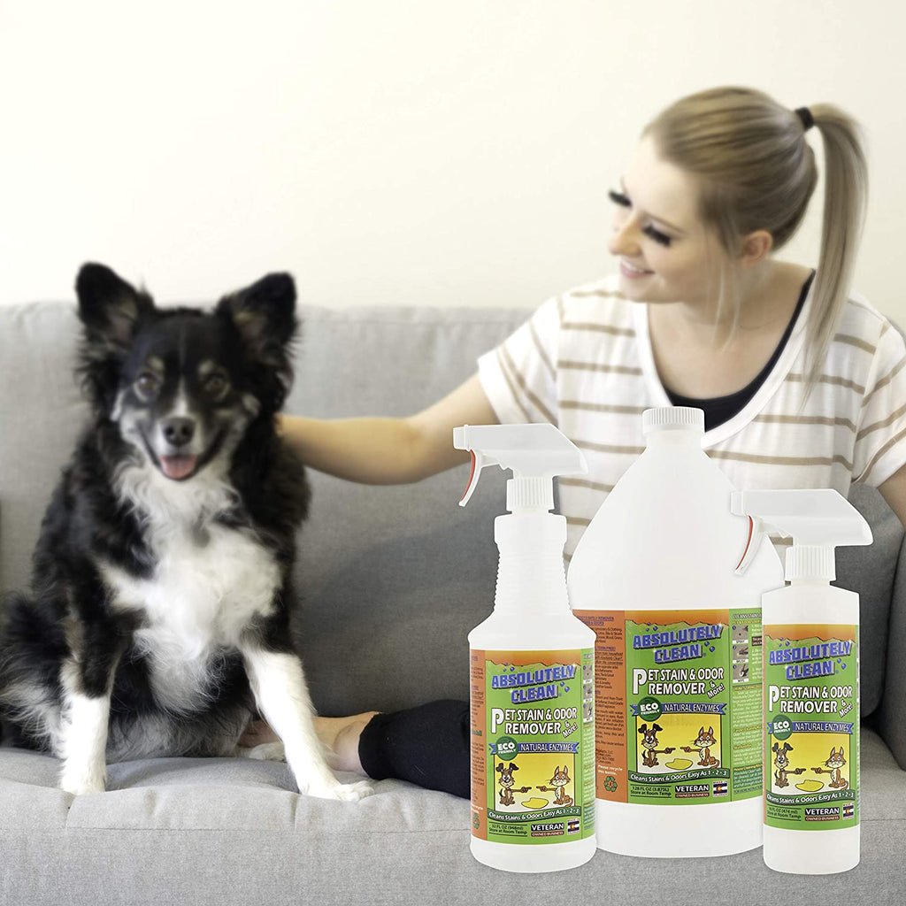 Amazing Pet Odor Eliminator for Home, Professional Strength: Natural Enzymes Remove Most Stains in 60 Seconds -Dog/Cat Urine, Vomit, Bile, Feces, Grass, Blood, Drool, More -USA Made