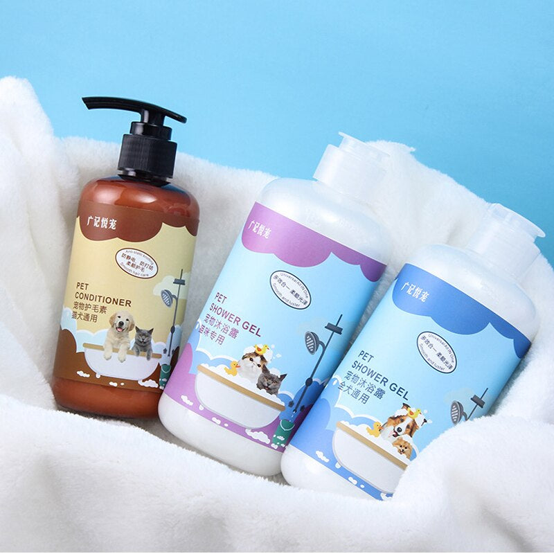 Pet Dog Shower Gel Shampoo 500Ml Cat Bathing Shampoo Conditioner Dry Cleaning Bubble Foam Pet Cleaning Supplies