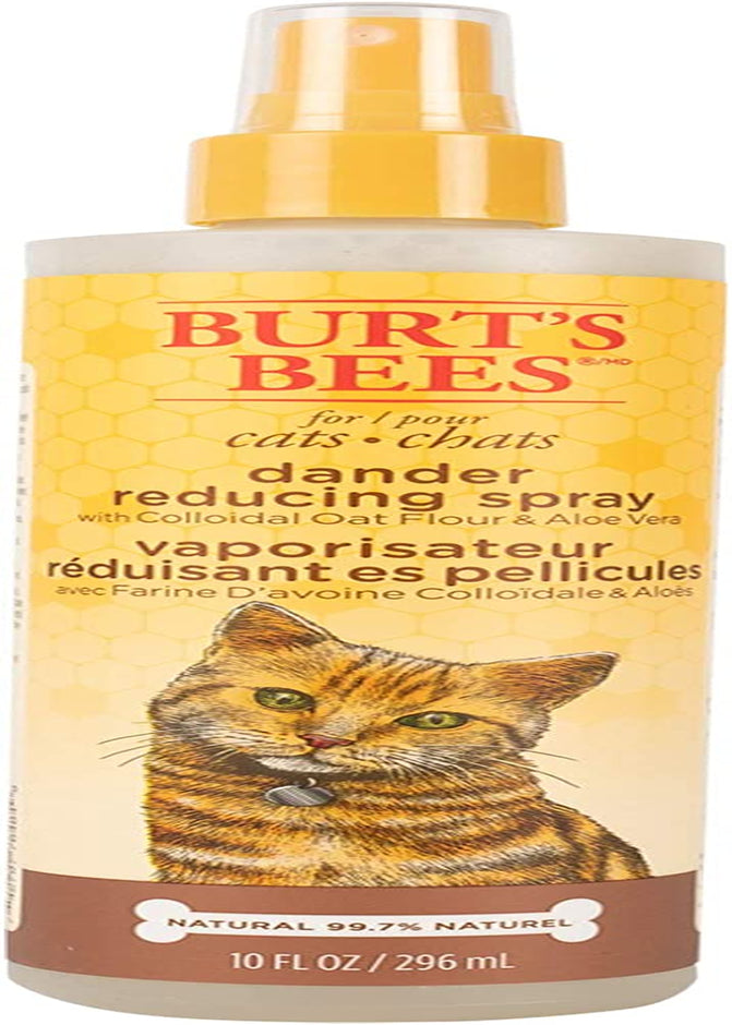 Burt'S Bees for Cats Natural Dander Reducing Spray with Soothing Colloidal Oat Flour & Aloe Vera | Cruelty Free, Sulfate & Paraben Free, Ph Balanced for Cats - Made in USA, 10 Oz Bottle