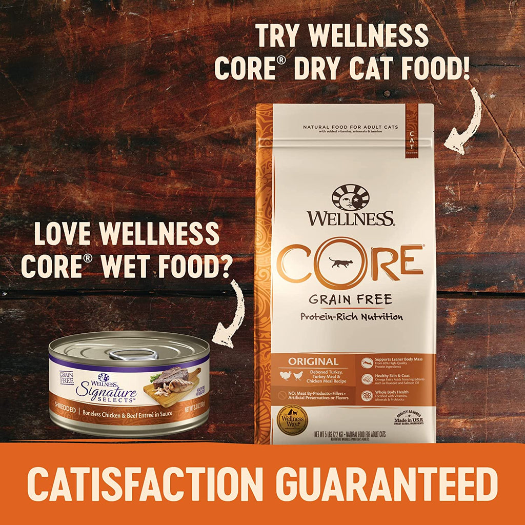 Wellness Core Signature Selects Grain Free Wet Canned Cat Food, Chunky Chicken & Salmon, 2.8-Ounce (Pack of 12)