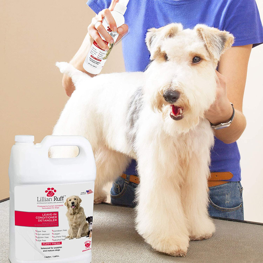Lillian Ruff Leave-In Dog Conditioner & Detangler Spray - Ph Balanced After-Bath No Rinse Hydrating Dog Conditioning Spray - Silky Shine Spray for Dry Skin, Itch Relief, Detangling & Dematting (8Oz)