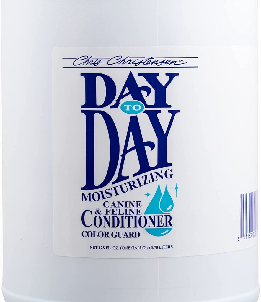 Chris Christensen Day to Day Ultra Concentrated Dog Conditioner, Makes up to 8 Bottles, Groom like a Professional, Moisturizing, All Coat Types, for Daily Use, Made in USA, 1Gal