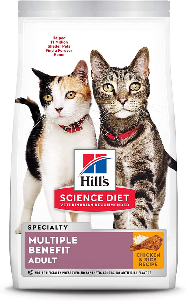 Hill'S Science Diet Dry Cat Food, Adult, Multiple Benefit Chicken Recipe, 15.5 Lb. Bag