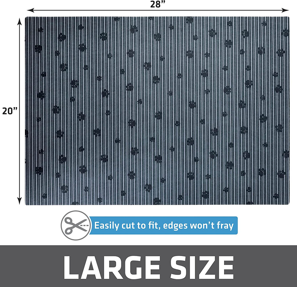 Original Cat Litter Mat, Contains Mess from Box for Cleaner Floors, Urine-Proof, Soft on Kitty Paws -Absorbent/Waterproof- Machine Washable, Durable (USA Made) (20”X28”)(Greystripeblackpaw)