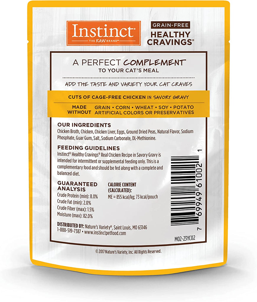 Instinct Healthy Cravings Grain Free Real Chicken Recipe Natural Wet Cat Food Topper by , 3 Ounce (Pack of 24)
