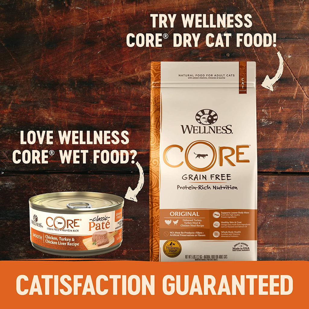 Wellness CORE Grain-Free Wet Cat Food, Natural Canned Food for Cats, (Indoor, Chicken, 3 Oz Cans, Pack of 12)