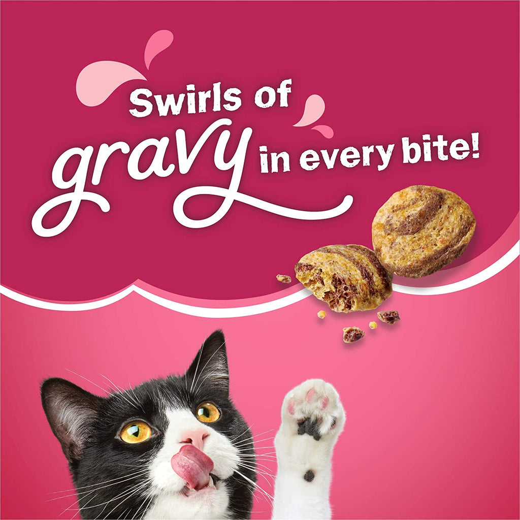 Purina Friskies Dry Cat Food, Gravy Swirlers - 3.15 Lb. Bag