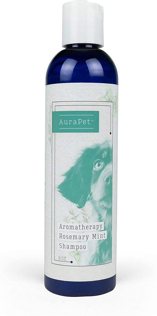 Aurapet Aromatherapy Rosemary Mint Shampoo for Dogs | 8 Oz Pet Shampoo for All Dogs, Great Calming Shampoo for Dogs with Dry, Itchy Skin | Dog Wash, 8 Ounces