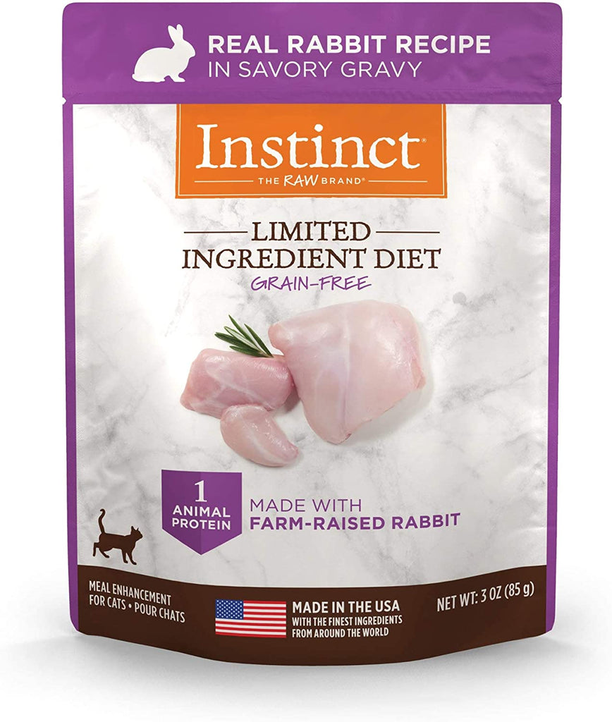 Instinct Limited Ingredient Diet Grain Free Real Rabbit Recipe Natural Wet Cat Food Topper, 3 Ounce (Pack of 24)