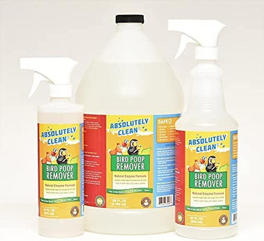 Amazing Bird Poop Cleaner Spray - Just Spray/Wipe - Safely & Easily Removes Bird Messes - Use Indoor/Outdoor - Made in the USA