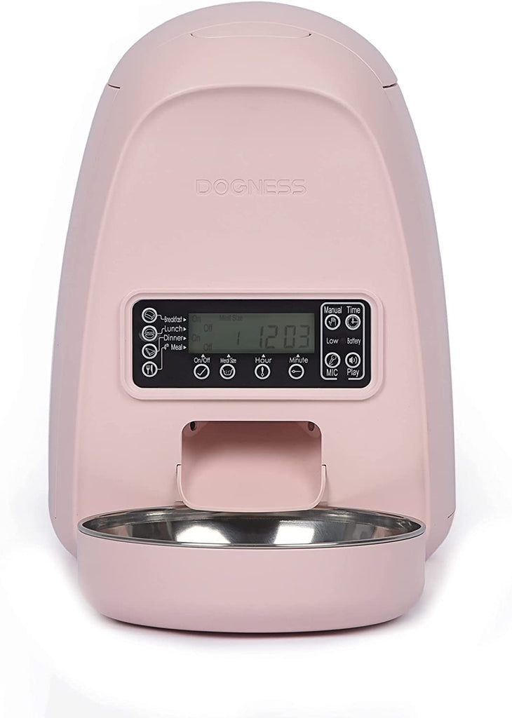 2L Pet Feeder,Automatic Cat Feeder | Timed Programmable Auto Pet Dog Food Dispenser Feeder for Kitten Puppy - Easy Portion Control,Voice Recording,Battery and Plug-In Power (Pink)