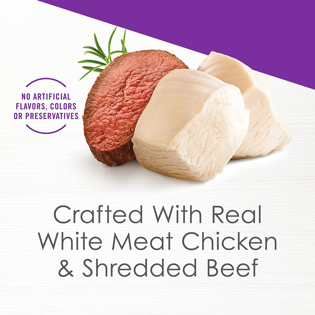 Purina Fancy Feast Gravy, Grain Free Wet Cat Food Complement, Appetizers White Meat Chicken & Shredded Beef - (10) 1.1 Oz. Trays
